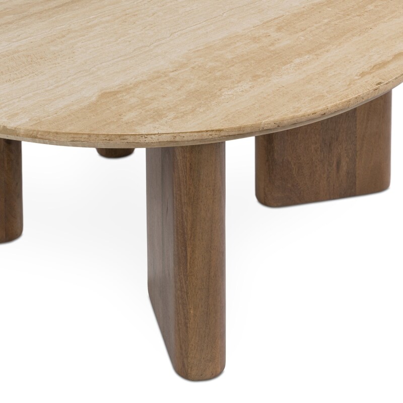 Idella Travertine Round Coffee Table Cocktail & Coffee Tables Brown 9 Idella Travertine Round Coffee Table Cocktail & Coffee Tables Brown 9
