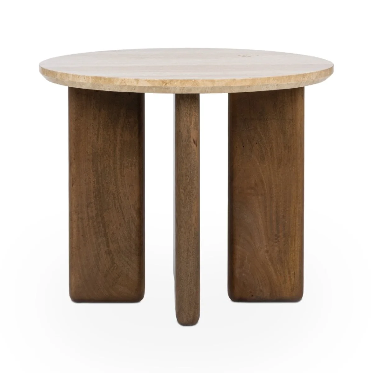 Idella Travertine Round End Table End tables Brown 6