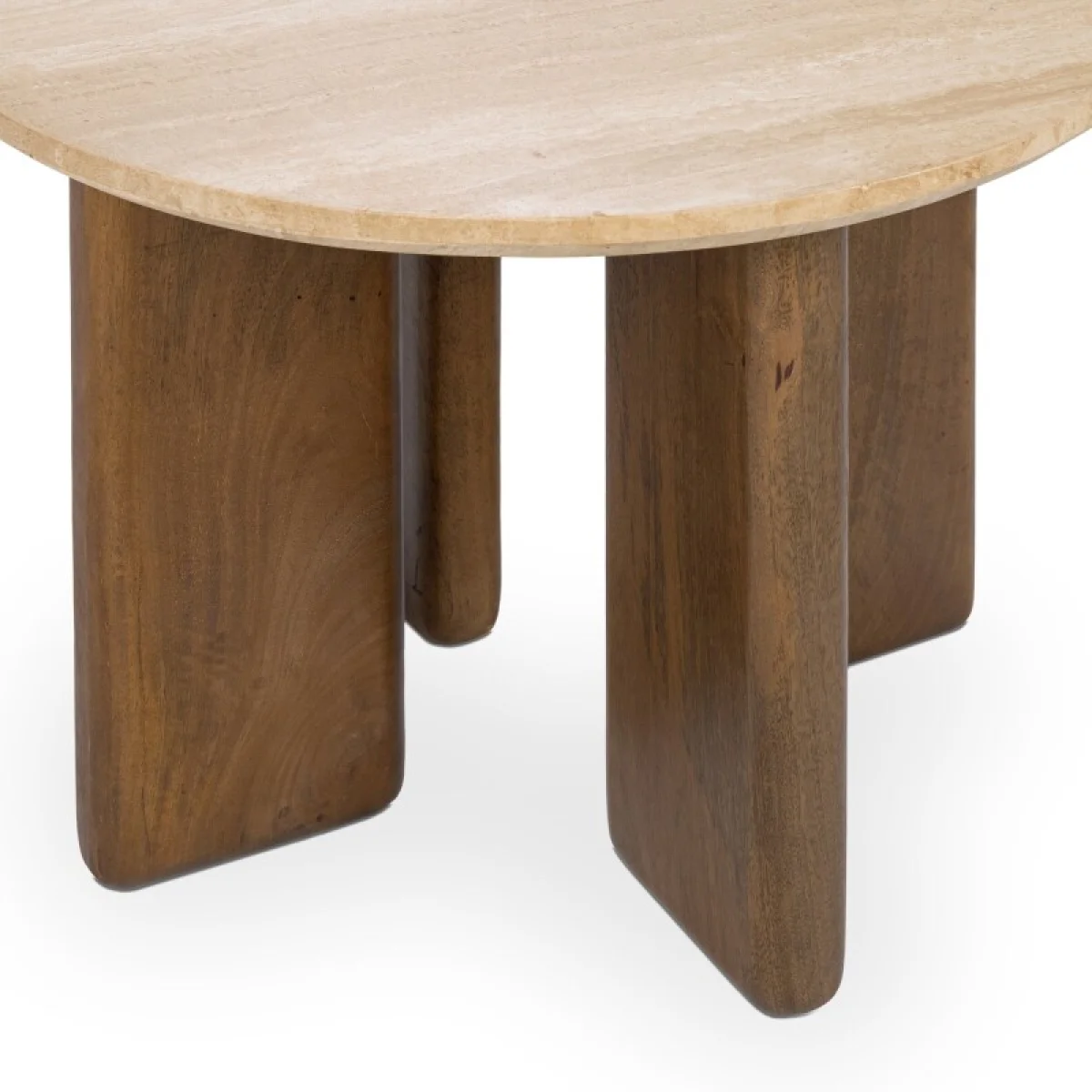 Idella Travertine Round End Table End tables Brown 8