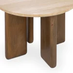 Idella Travertine Round End Table End tables Brown 17