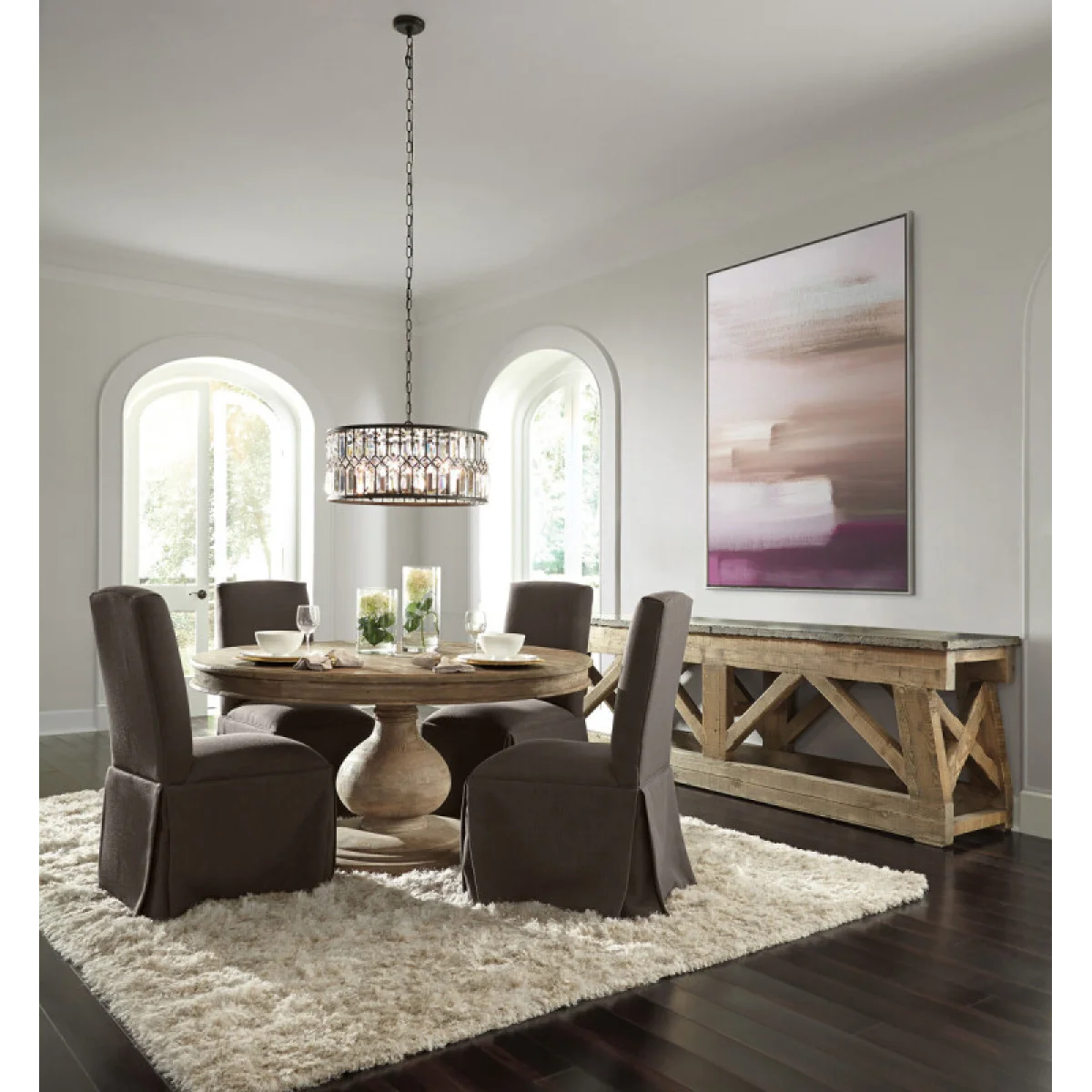 Marbella Solid Wood Rectangle Console Table Console Tables Brown 8
