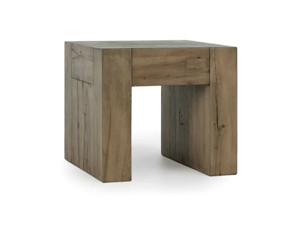 Bristol Solid Wood Square End Table – Cafe Brown End tables Brown