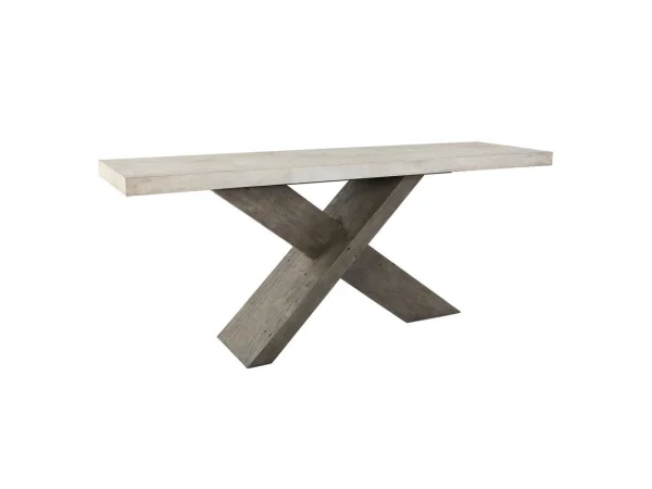 Durant Solid Wood Rectangle Console Table – Distressed Gray-weathered Chalk Console Tables Antique White/Distressed Brown
