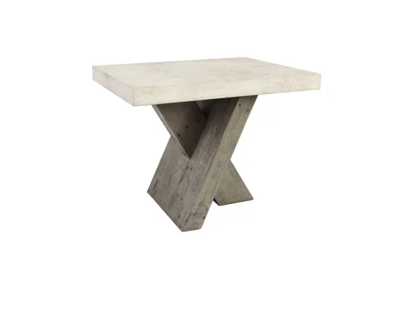 Durant Solid Wood Rectangle End Table – Distressed Gray-weathered Chalk End tables Classic Home