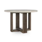 Aspen Reclaimed Pine 47″ Round Dining Table Distressed Brown/weathered Chalk Dining Tables Classic Home 12