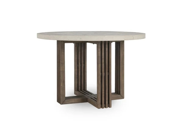 Aspen Reclaimed Pine 47″ Round Dining Table Distressed Brown/weathered Chalk Dining Tables Classic Home