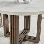Aspen Reclaimed Pine 47″ Round Dining Table Distressed Brown/weathered Chalk Dining Tables Classic Home 18
