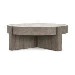 Sonoma Solid Wood Round Coffee Table Cocktail & Coffee Tables Antique White/Distressed Gray 13