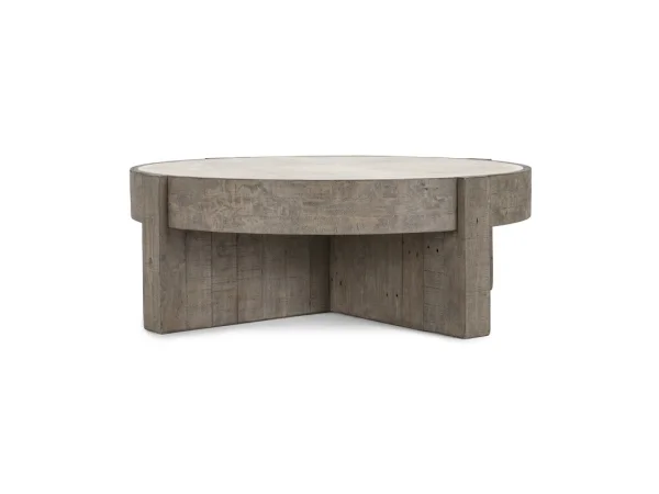 Aspen Reclaimed Pine 47″ Round Dining Table Distressed Brown/weathered Chalk Dining Tables Classic Home 21