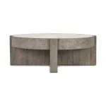 Sonoma Solid Wood Round Coffee Table Cocktail & Coffee Tables Antique White/Distressed Gray 15