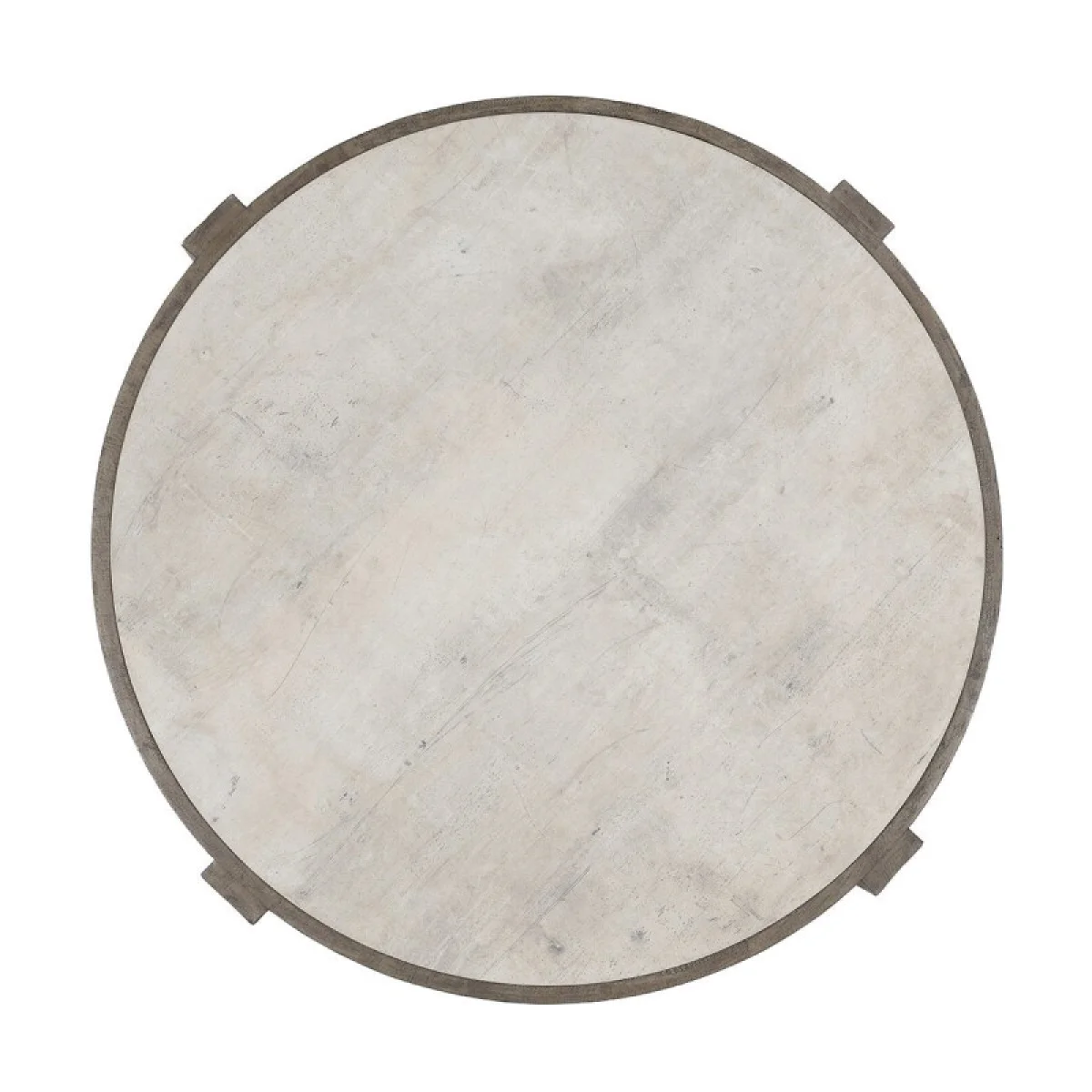 Sonoma Solid Wood Round Coffee Table Cocktail & Coffee Tables Antique White/Distressed Gray 7