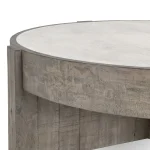 Sonoma Solid Wood Round Coffee Table Cocktail & Coffee Tables Antique White/Distressed Gray 18