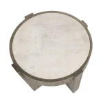 Sonoma Solid Wood Round End Table End tables Antique White/Distressed Gray 15