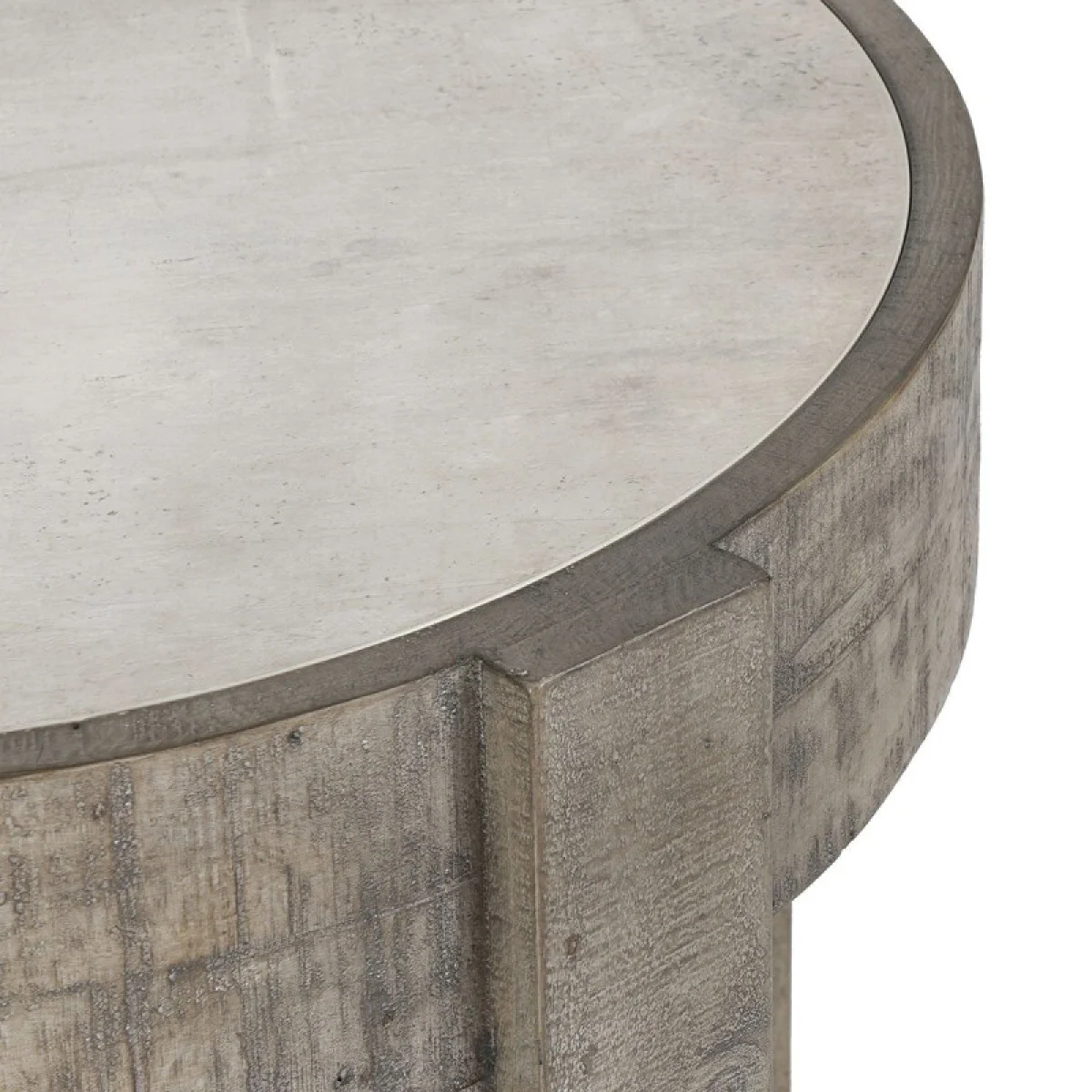 Sonoma Solid Wood Round End Table End tables Antique White/Distressed Gray 8