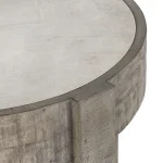 Sonoma Solid Wood Round End Table End tables Antique White/Distressed Gray 16
