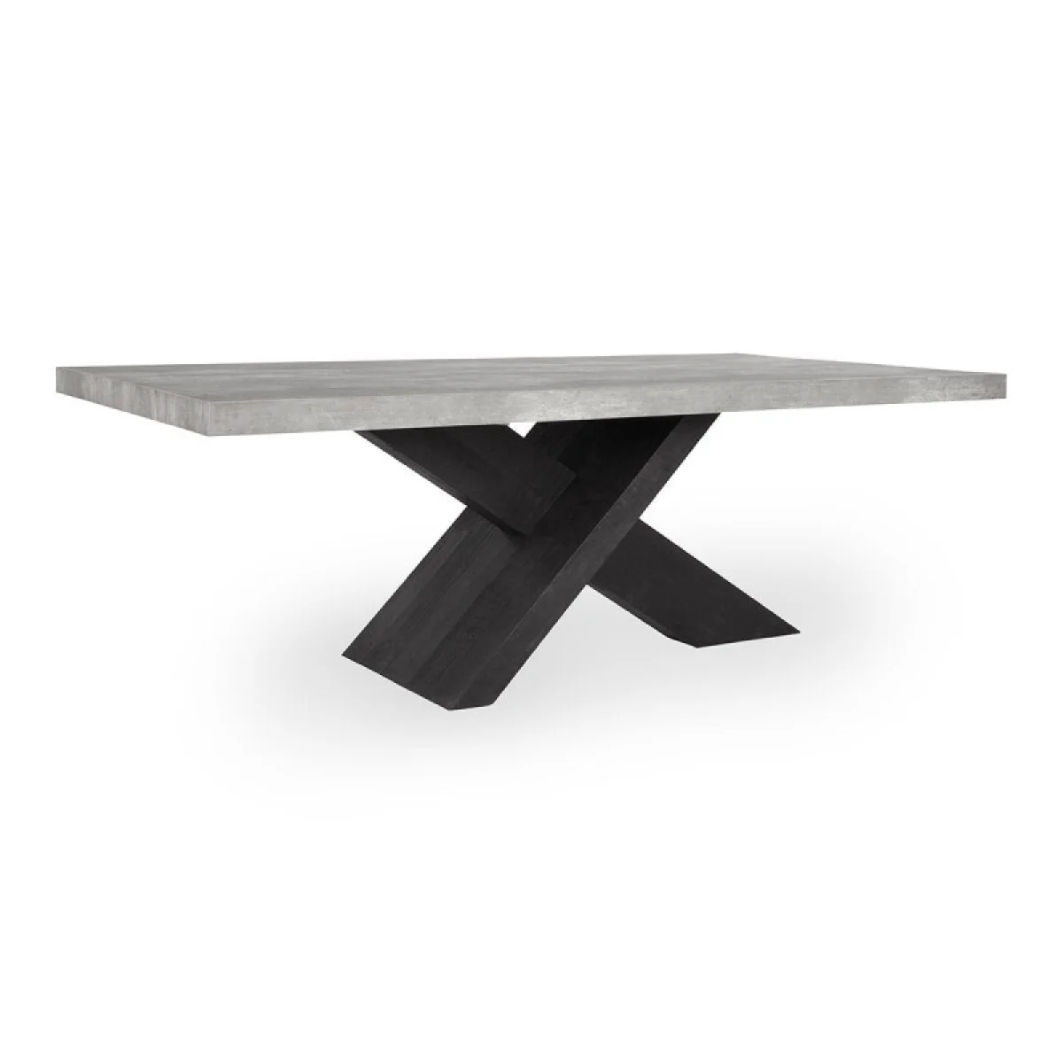 Durant Solid Wood Rectangle Dining Table – Carbon Black-weathered Cement Dining Tables Carbon Black/Weathered Cement 4