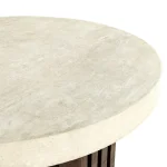 Aspen Solid Wood Round End Table End tables Antique White/Distressed Brown 19
