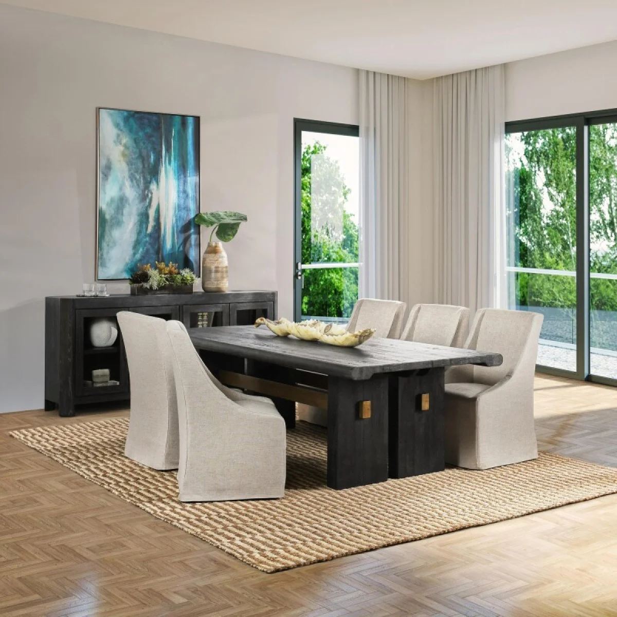 Larson 96″ Dining Table Dining Tables black 11