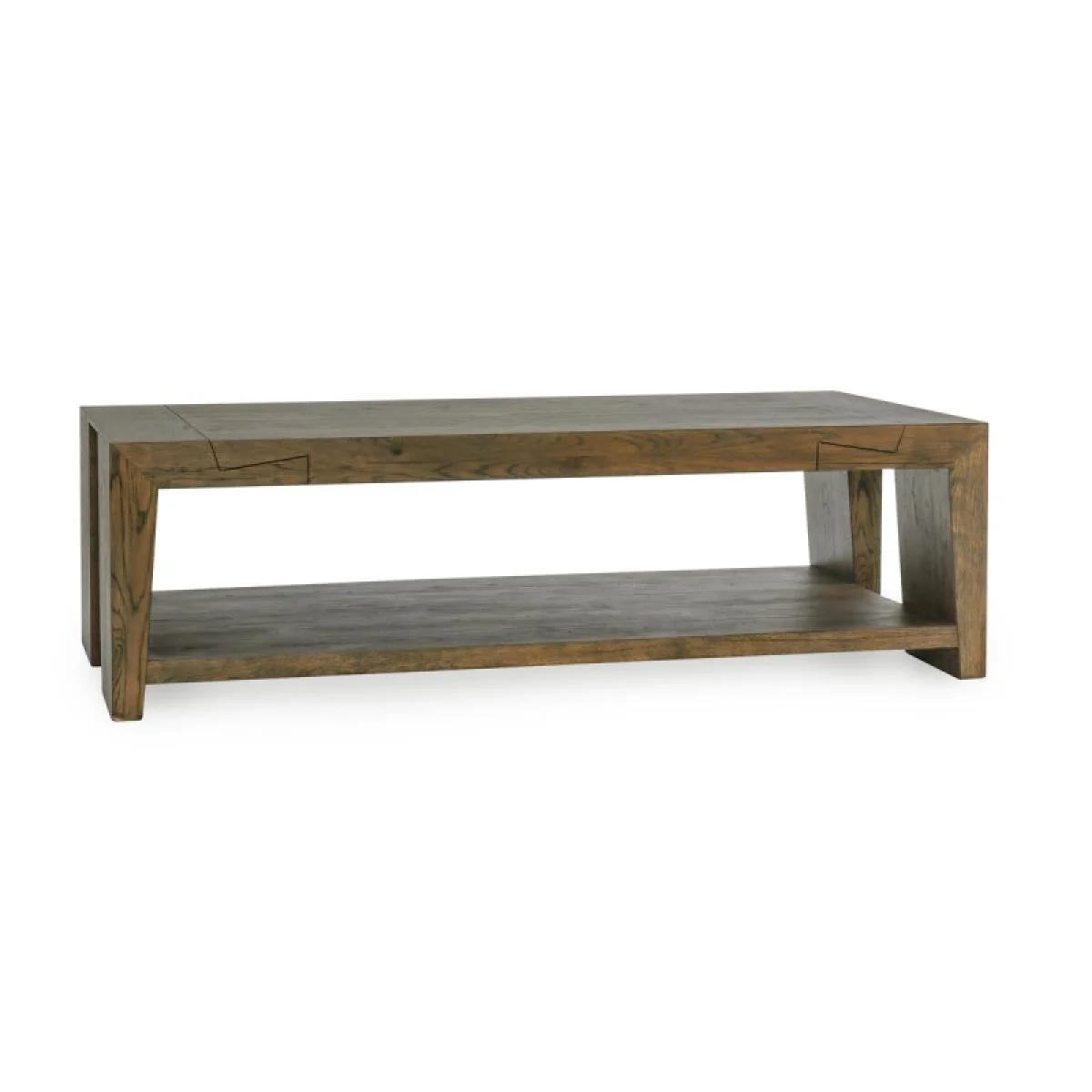 Troy Solid Wood Rectangle Coffee Table Cocktail & Coffee Tables Brown 4