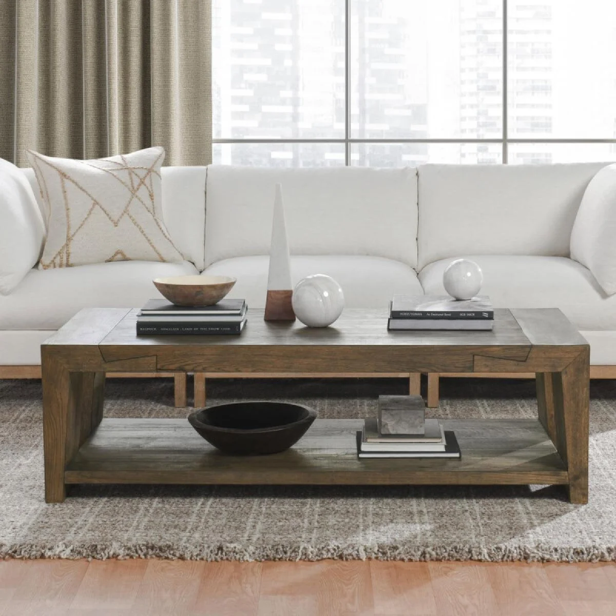 Troy Solid Wood Rectangle Coffee Table Cocktail & Coffee Tables Brown 12