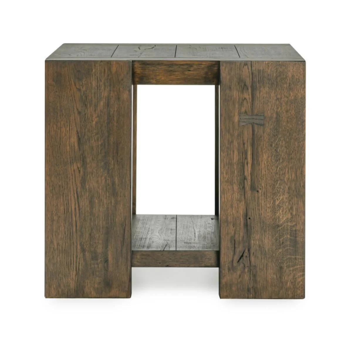 Troy Solid Wood Square End Table End tables Brown 7