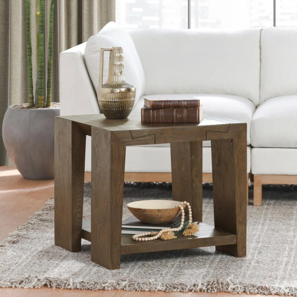 Troy Solid Wood Square End Table End tables Brown 11