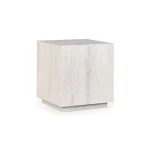 Layne Solid Wood Square End Table - Milk White