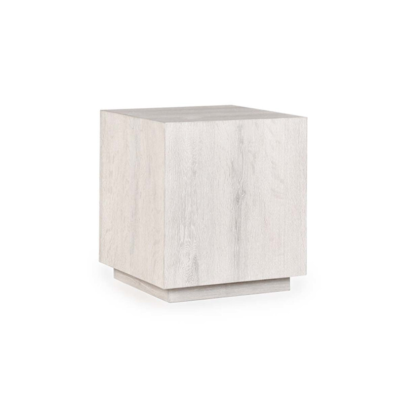 Layne Solid Wood Square End Table - Milk White