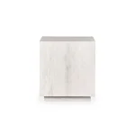 Layne Solid Wood Square End Table - Milk White - Image 3