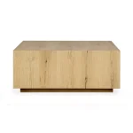 Layne Solid Wood Square Coffee Table W Casters – True Natural Cocktail & Coffee Tables Brown 12
