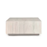 Layne Solid Wood Square Coffee Table W Casters – Milk White Cocktail & Coffee Tables Classic Home 12