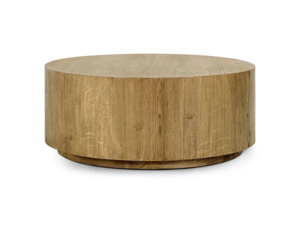 Layne Solid Wood Round Coffee Table W/casters Cocktail & Coffee Tables Brown