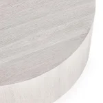 Layne Solid Wood Round Coffee Table With Casters – Milk White Cocktail & Coffee Tables Classic Home 12