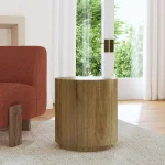Layne Solid Wood Round End Table End tables Brown 17