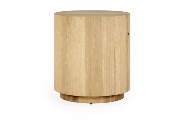 Layne Solid Wood Round End Table – True Natural End tables Brown
