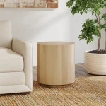 Layne Solid Wood Round End Table – True Natural End tables Brown 15