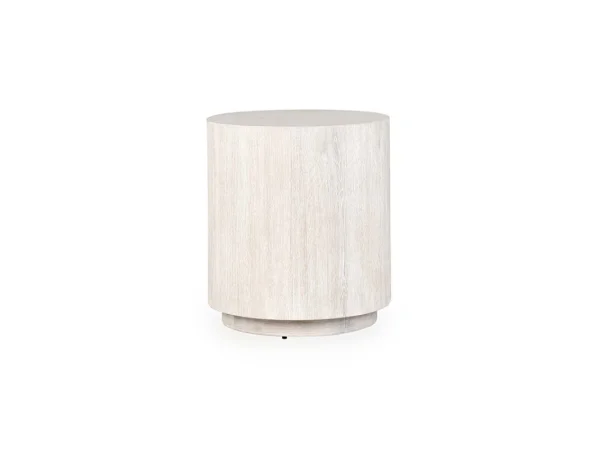 Layne Solid Wood Round End Table – Milk White End tables Classic Home