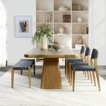 Orlando Solid Wood Rectangle Dining Table Dining Tables Brown 17
