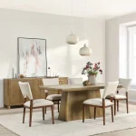 Orlando Solid Wood Rectangle Dining Table Dining Tables Brown 16