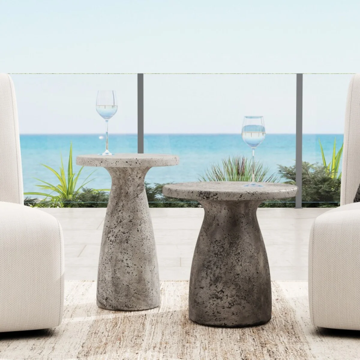 Collins 19″ Accent Table – Light Gray Outdoor Tables Classic Home 12