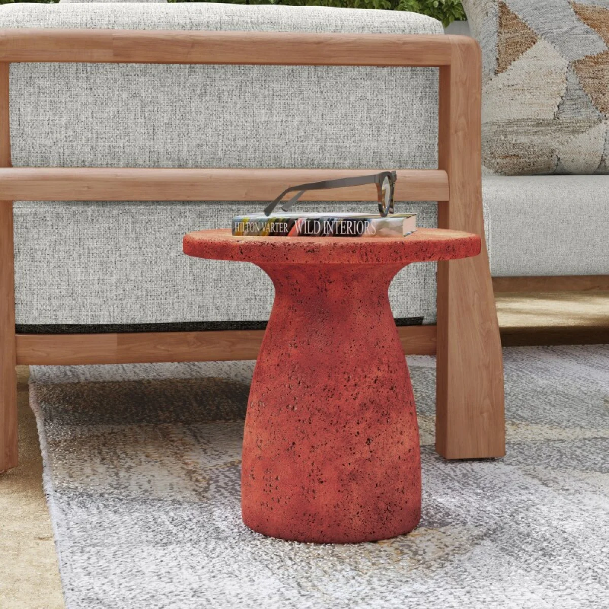 Collins Outdoor Round Accent Table – Rust Outdoor Tables Classic Home 9
