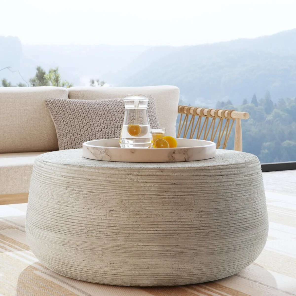 Nellie Outdoor Round Coffee Table Outdoor Tables Classic Home 9