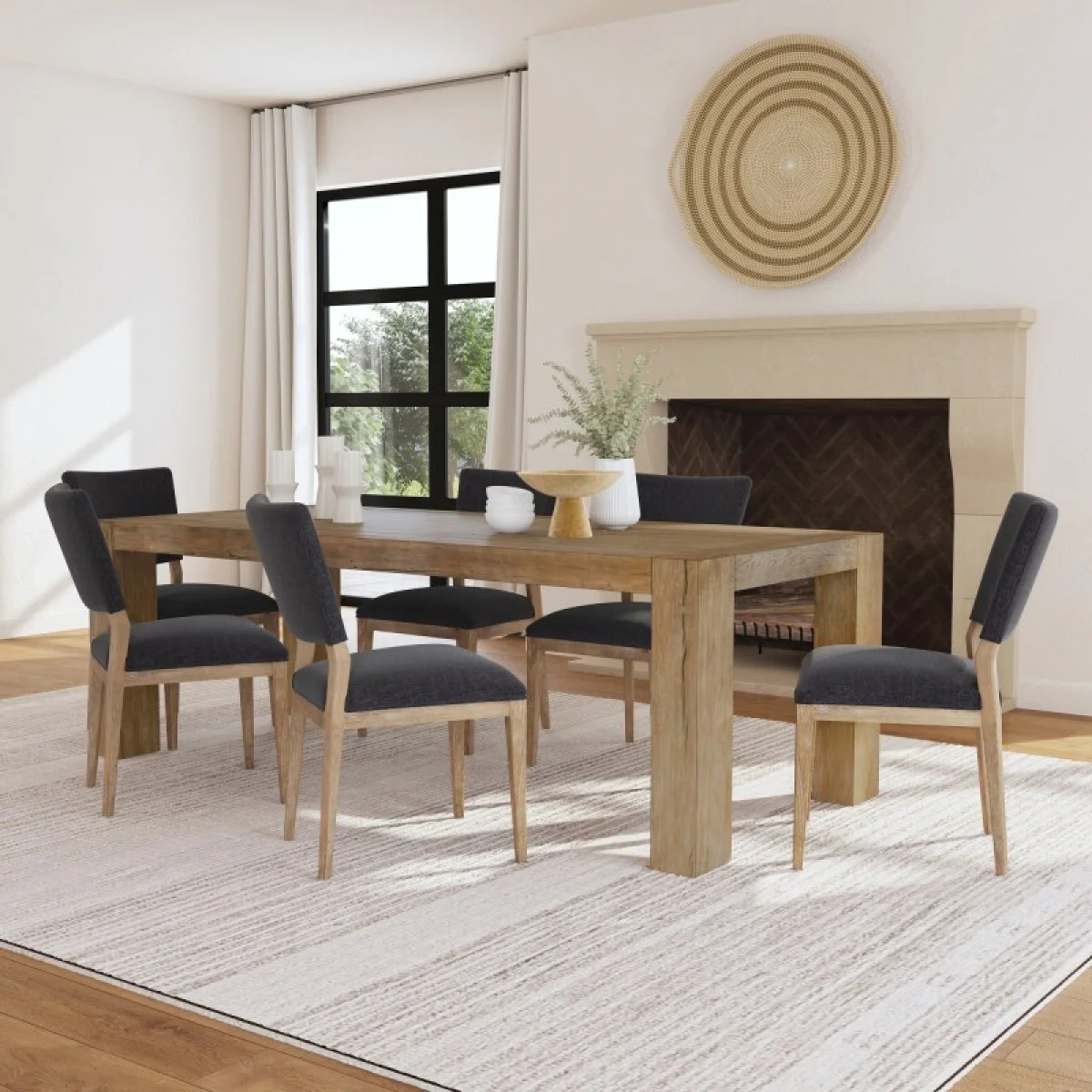 Kingston Solid Wood Rectangle Dining Table – Cafe Brown Dining Tables Brown 9