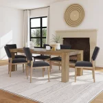 Kingston Solid Wood Rectangle Dining Table – Cafe Brown Dining Tables Brown 15