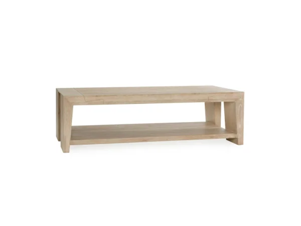 Troy Solid Wood Rectangle Coffee Table – Aged Cream Cocktail & Coffee Tables Aged Cream