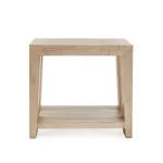 Troy Solid Wood Square End Table – Aged Cream End tables Aged Cream 14