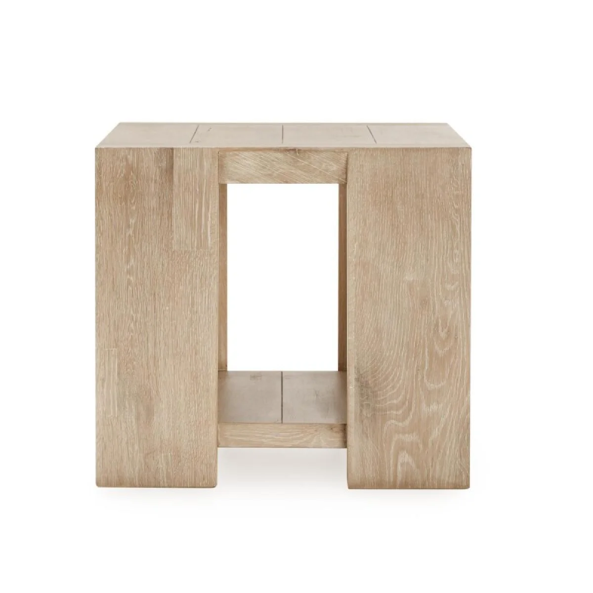 Troy Solid Wood Square End Table – Aged Cream End tables Aged Cream 7