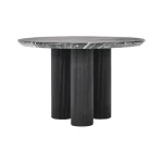 Adrian Outdoor Round Dining Table Outdoor Dining Tables black 10
