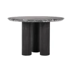 Adrian Outdoor Round Dining Table Outdoor Dining Tables black 12