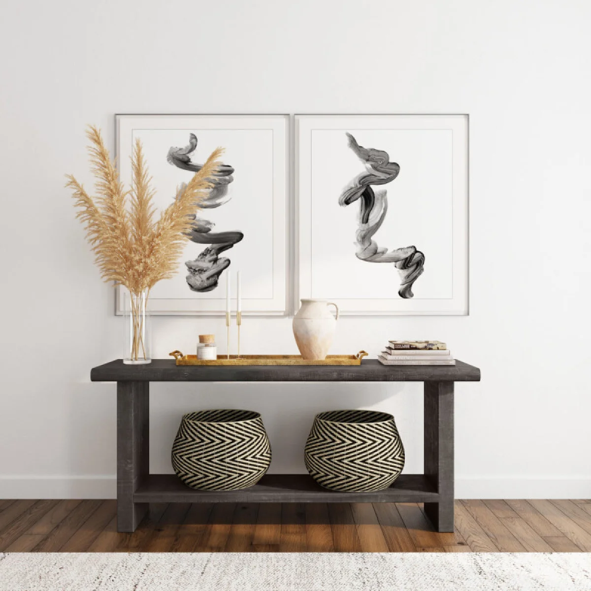 Larson Solid Wood Rectangle Console Table Console Tables black 10